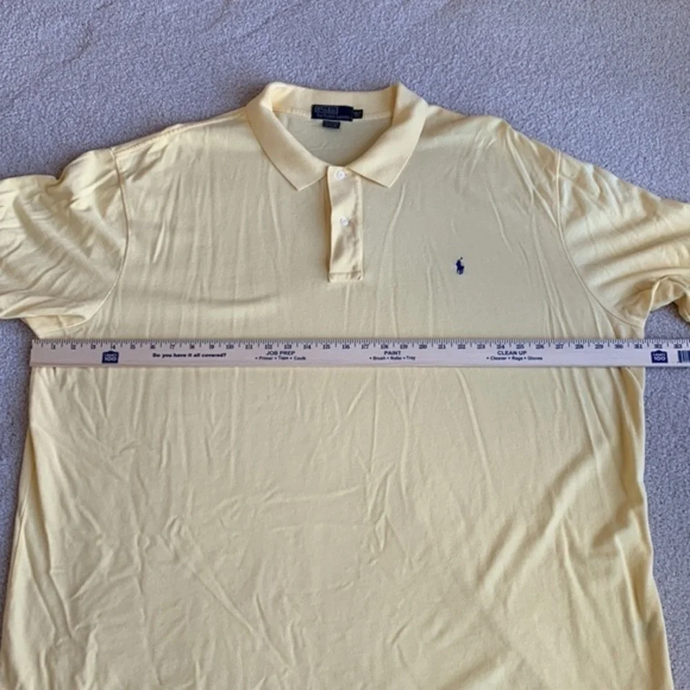 Polo Ralph Lauren Mens 4XLT Big Tall Short Sleeve Pique‎ Polo Shirt Yellow Pony